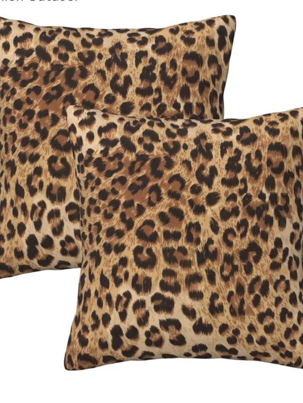 Leopard Print Throw Pillow Pair - Brown & Black